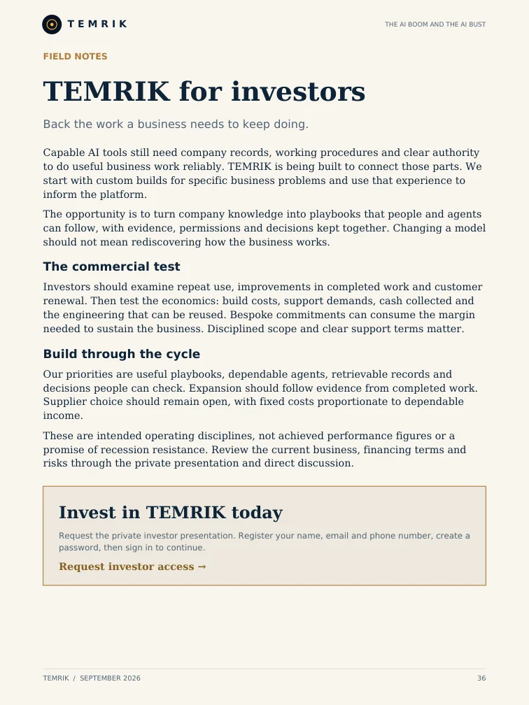 Actual ebook page 36: TEMRIK for investors